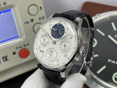 IWC Portuguese Perpetual Calendar IW503406 Stainless Steel Case White Dial with Clone 52610 Movement - Image 5