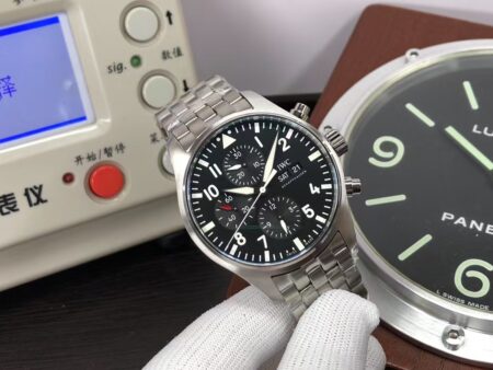 IWC Pilot Chrono IW377710 Stainless Steel Case Black Dial with Clone 79320 Movement - Image 2