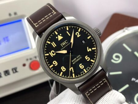 IWC Mark XVIII IW327006 Titanium Case Black Dial Brown Leather Strap - Image 2