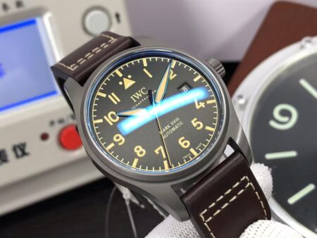 IWC Mark XVIII IW327006 Titanium Case Black Dial Brown Leather Strap - Image 4