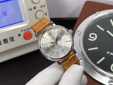 IWC Portofino IW458101 37mm Stainless Steel Case Silver Dial with Brown Leather Strap - Image 2