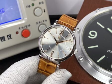 IWC Portofino IW458101 37mm Stainless Steel Case Silver Dial with Brown Leather Strap - Image 3