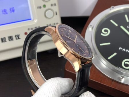 IWC Portuguese IW371482 Rose Gold Case Grey Dial Black Leather Strap with Clone 79350 Movement - Image 6