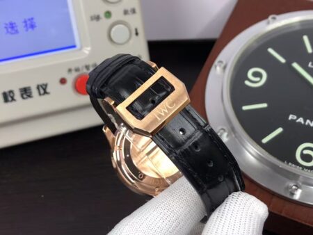 IWC Portuguese IW371482 Rose Gold Case Grey Dial Black Leather Strap with Clone 79350 Movement - Image 9