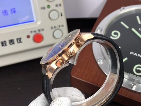 IWC Portuguese IW371482 Rose Gold Case Grey Dial Black Leather Strap with Clone 79350 Movement - Image 7