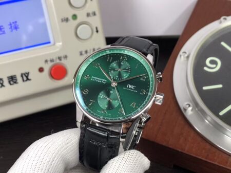 IWC Portuguese IW371615 Stainless Steel Case Gren Dial with Black Leather Strap - Image 5