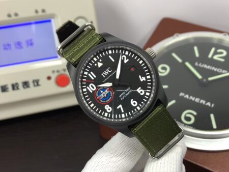 IWC Mark XVIII Top Gun IW324712 Black Ceramic Case Green Nylon Band with Clone 32111 Movement - Image 2