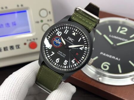 IWC Mark XVIII Top Gun IW324712 Black Ceramic Case Green Nylon Band with Clone 32111 Movement - Image 3