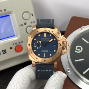 Panerai Submersible Bronzo PAM 1074 Clone P.900 Movement Blue Dial Blue Leather Strap