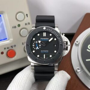 Panerai Submersible 42mm PAM 683 Super Clone OP XXXIV Ceramic Bezel Black Dial Black Rubber Band