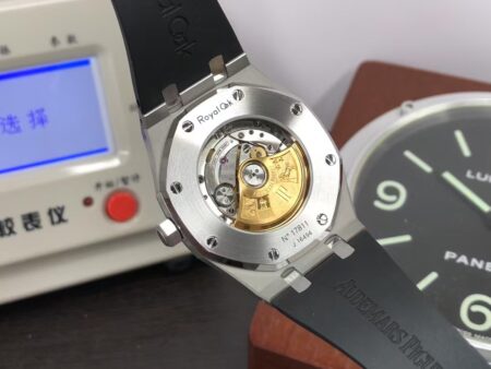 APSF Audemars Piguet Royal Oak 15400 Blue Dial Black Rubber Band with Super 3120 Movement - Image 8