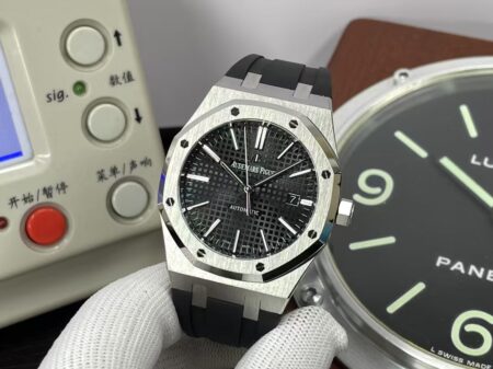 APSF Audemars Piguet Royal Oak 15400 Black Dial Black Rubber Band with Super 3120 Movement - Image 3