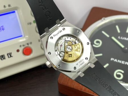 APSF Audemars Piguet Royal Oak 15400 Black Dial Black Rubber Band with Super 3120 Movement - Image 8