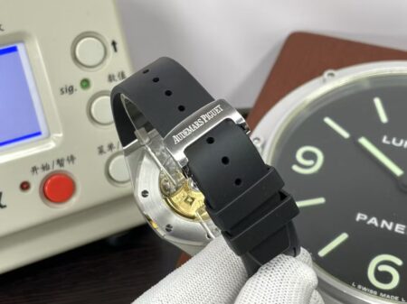 APSF Audemars Piguet Royal Oak 15400 Black Dial Black Rubber Band with Super 3120 Movement - Image 9
