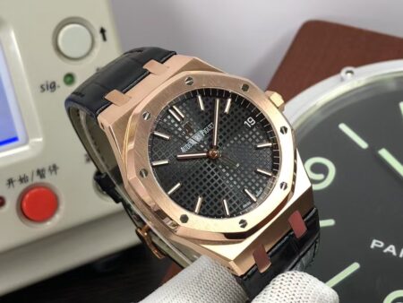 APSF Audemars Piguet Royal Oak 15500 Rose Gold Case Black Dial with Super Clone 4302 Movement - Image 5