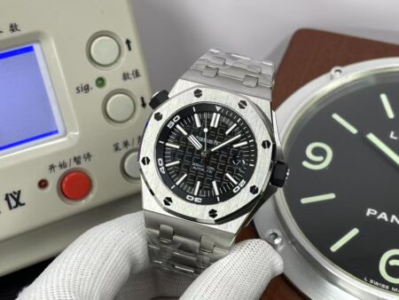 APSF Audemars Piguet Royal Oak Offshore Diver 15703 Black Dial Steel Bracelet with Super 3120 Movement - Image 3