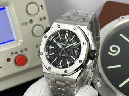 APSF Audemars Piguet Royal Oak Offshore Diver 15703 Black Dial Steel Bracelet with Super 3120 Movement - Image 5