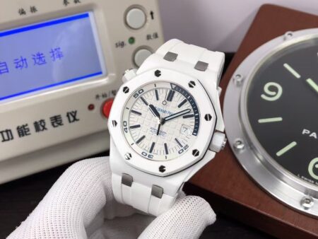 APSF Audemars Piguet Royal Oak Offshore Diver 15707 White Ceramic with Super Clone 3120 Movement - Image 3