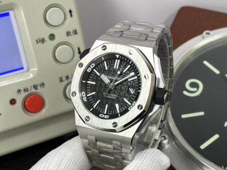 APSF Audemars Piguet Royal Oak Offshore Diver 15710 Black Dial Steel Bracelet with Super 3120 Movement - Image 5