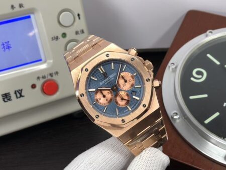 OMF Audemars Piguet Royal Oak Chrono 26331 Rose Gold Case Blue Dial with Asia 7750 Movement - Image 2