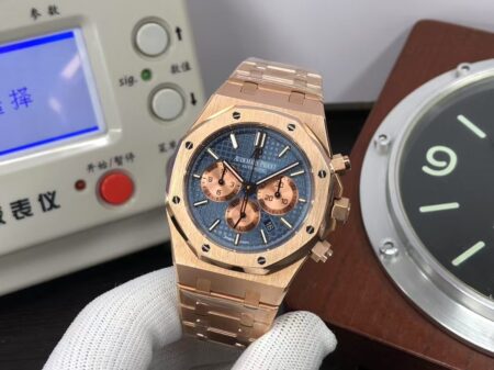 OMF Audemars Piguet Royal Oak Chrono 26331 Rose Gold Case Blue Dial with Asia 7750 Movement - Image 3