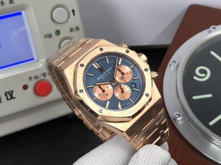 OMF Audemars Piguet Royal Oak Chrono 26331 Rose Gold Case Blue Dial with Asia 7750 Movement - Image 4