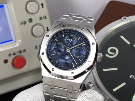 APSF Audemars Piguet Royal Oak Perpetual Calendar 26574 Moon Phase Steel Blue Dial with Clone 5134 Movement - Image 4