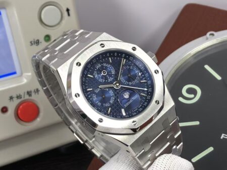 APSF Audemars Piguet Royal Oak Perpetual Calendar 26574 Moon Phase Steel Blue Dial with Clone 5134 Movement - Image 5