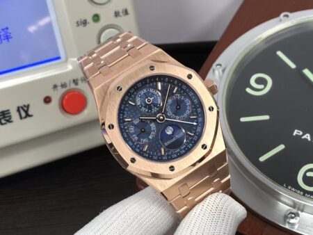 APSF Audemars Piguet Royal Oak Perpetual Calendar 26574 Moon Phase Rose Gold Blue Dial with Clone 5134 Movement - Image 2