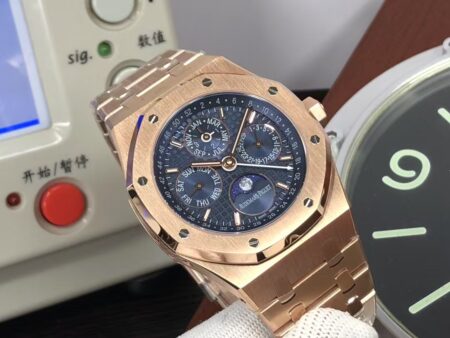 APSF Audemars Piguet Royal Oak Perpetual Calendar 26574 Moon Phase Rose Gold Blue Dial with Clone 5134 Movement - Image 5