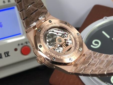 APSF Audemars Piguet Royal Oak Perpetual Calendar 26574 Moon Phase Rose Gold Blue Dial with Clone 5134 Movement - Image 8