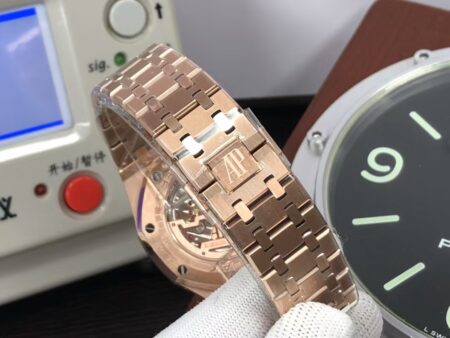 APSF Audemars Piguet Royal Oak Perpetual Calendar 26574 Moon Phase Rose Gold Blue Dial with Clone 5134 Movement - Image 9