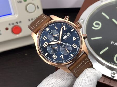 IWC Pilot Chrono IW377721 Le Petit Prince Rose Gold Case Blue Dial with Clone 79320 Movement - Image 2