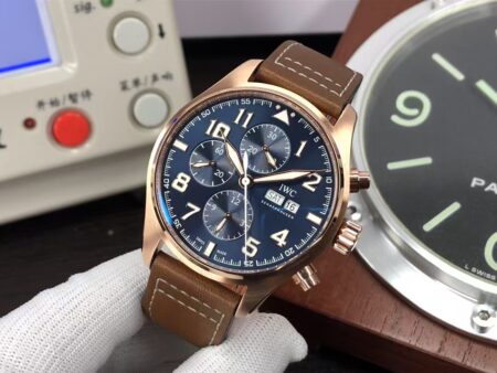 IWC Pilot Chrono IW377721 Le Petit Prince Rose Gold Case Blue Dial with Clone 79320 Movement - Image 3