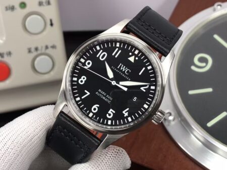 Replica IWC Mark XVIII IW327001 Black Dial Black Leather Strap with Genuine Swiss Movement - Image 3