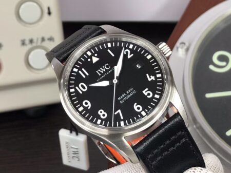 Replica IWC Mark XVIII IW327001 Black Dial Black Leather Strap with Genuine Swiss Movement - Image 4