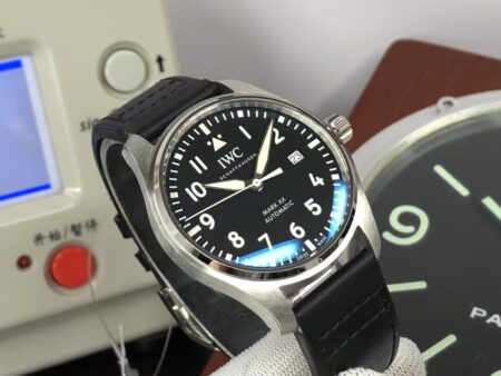 IWC Pilot Mark XX IW328201 Black Dial Black Leather Strap with Clone 32111 Movement - Image 4