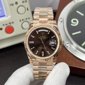 Rolex Day-Date 40mm Rose Gold Case Brown Dial with Super 3255 Movement