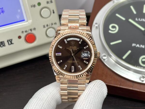 Rolex Day-Date 40mm Rose Gold Case Brown Dial with Super 3255 Movement