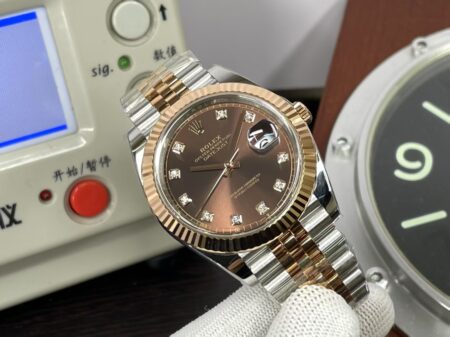 Rolex Datejust II 41mm Rose Gold Case Brown Dial Diamond Markers with Jubilee Bracelet - Image 5