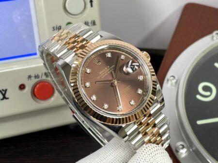 Rolex Datejust II 41mm Rose Gold Case Brown Dial Diamond Markers with Jubilee Bracelet - Image 6