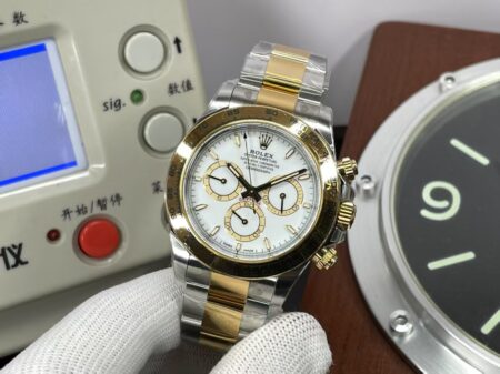 Rolex Daytona 126503 Two Tone Yellow Gold Case Super Clone 4131 Movement White Dial - Image 3