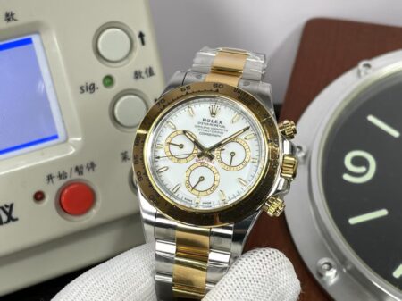 Rolex Daytona 126503 Two Tone Yellow Gold Case Super Clone 4131 Movement White Dial - Image 4