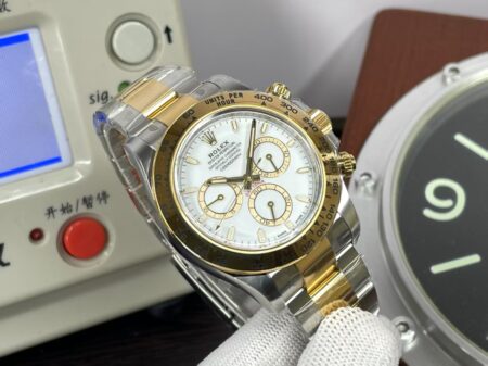 Rolex Daytona 126503 Two Tone Yellow Gold Case Super Clone 4131 Movement White Dial - Image 5