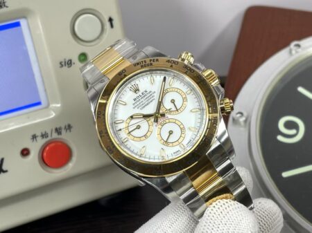 Rolex Daytona 126503 Two Tone Yellow Gold Case Super Clone 4131 Movement White Dial - Image 6