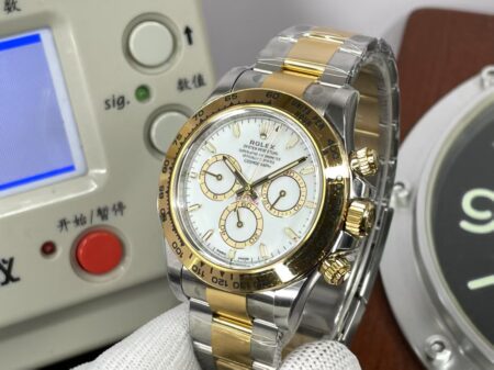 Rolex Daytona 126503 Two Tone Yellow Gold Case Super Clone 4131 Movement White Dial - Image 7