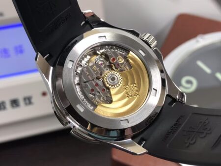 Replica Patek Philippe Aquanaut 5164 Travel Time Clone 324 Movement Grey Dial Black Rubber Strap - Image 8