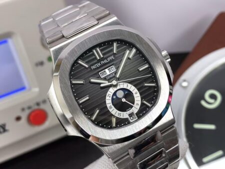 Premium Replica Patek Philippe Nautilus Annual Calendar 5726 Stainless Steel Case Clone 325 Movement Grey Dial - Image 2