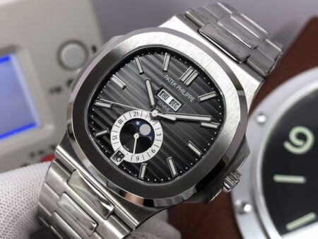 Premium Replica Patek Philippe Nautilus Annual Calendar 5726 Stainless Steel Case Clone 325 Movement Grey Dial - Image 3