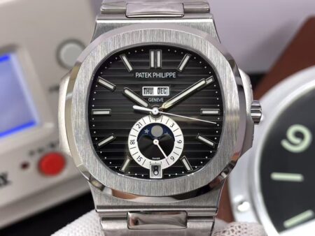 Premium Replica Patek Philippe Nautilus Annual Calendar 5726 Stainless Steel Case Clone 325 Movement Grey Dial - Image 4